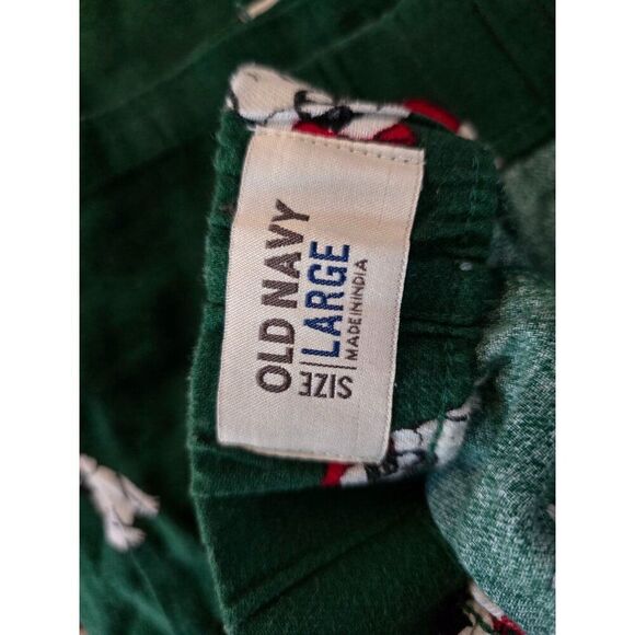 Old Navy Mens Green Pug Print Pajama Pants Large Relaxed Fit 34x30 - Picture 5 of 6